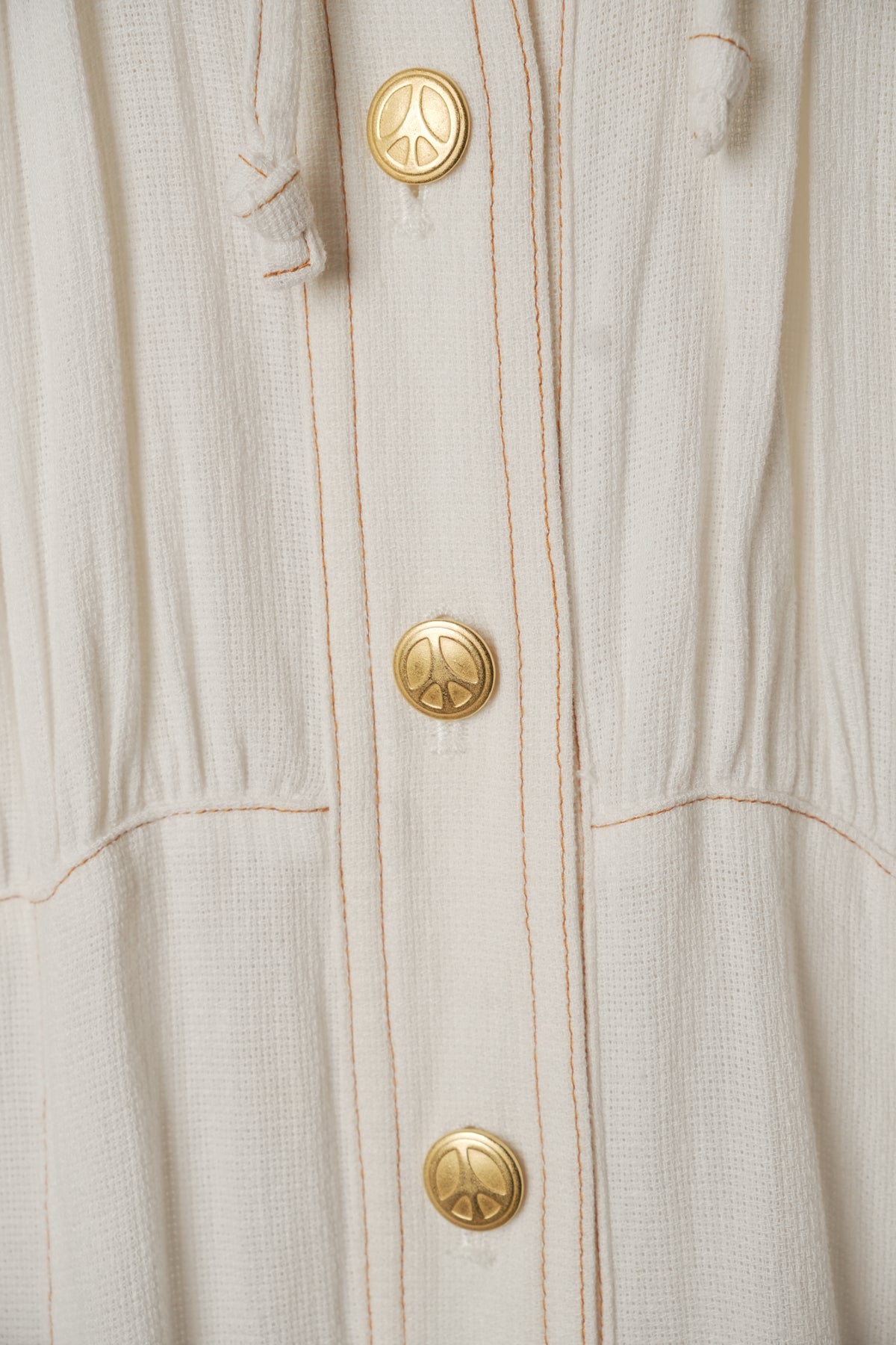 Moschino Linen Blend Cap Sleeve Button Down Midi Dress