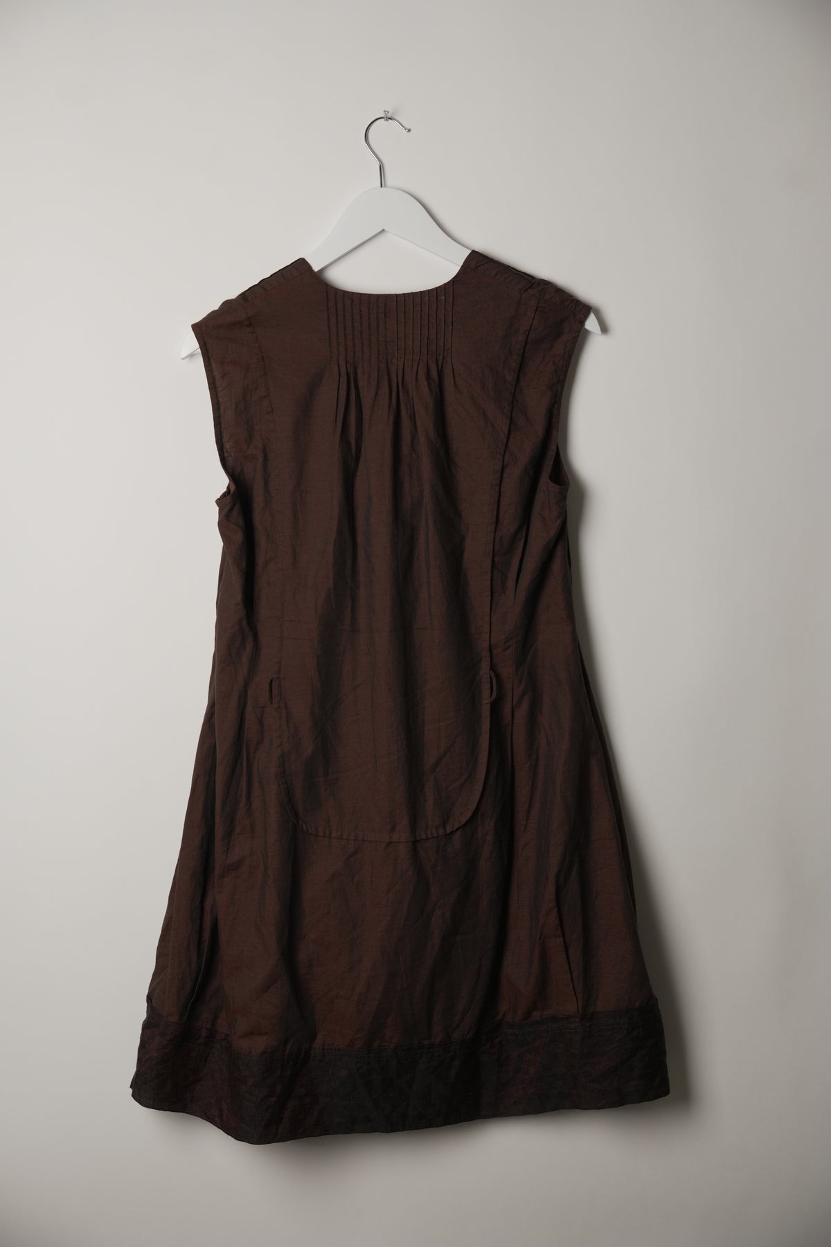 Haat Issey Miyake Brown Pleated Swing Mini Dress