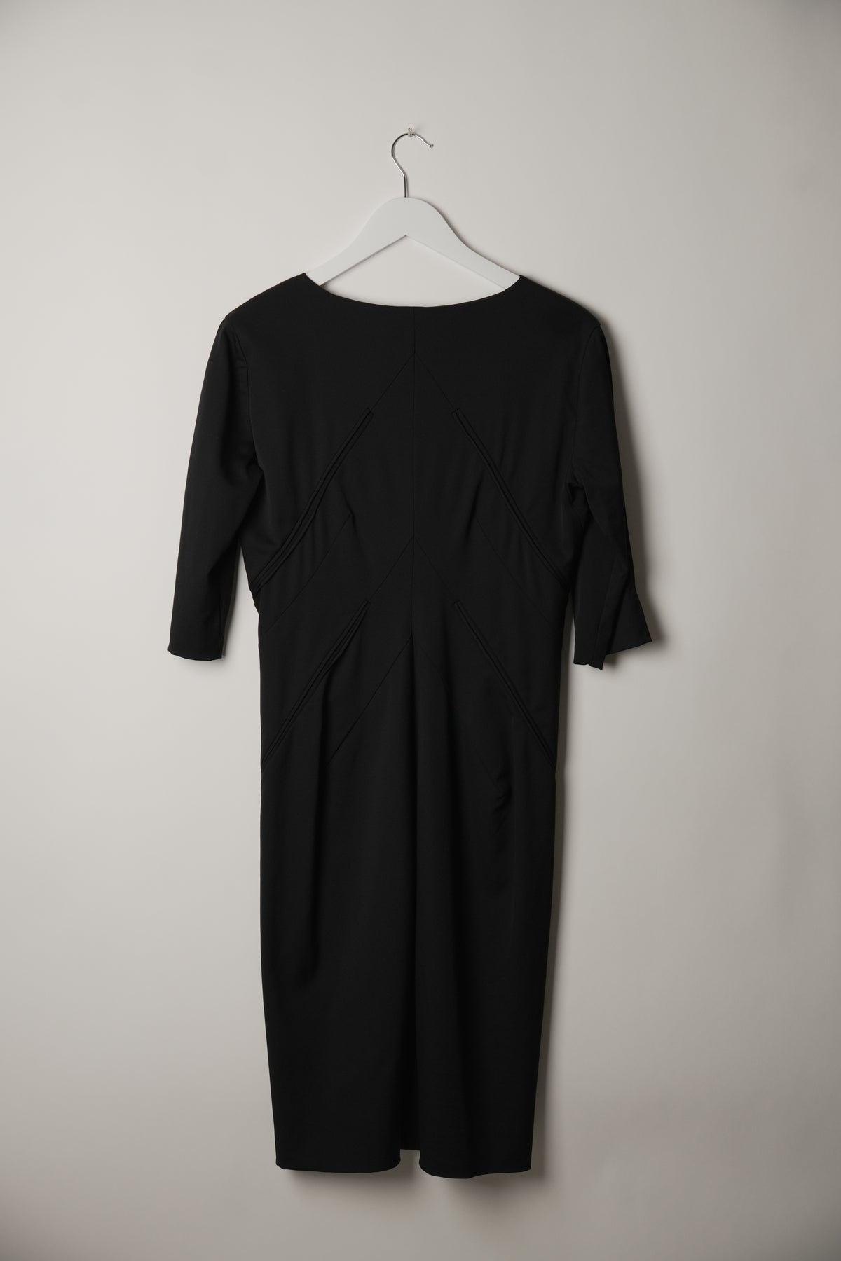 Jil Sander 3/4 Sleeve Multi Pocket Dress with V Neck Zip
