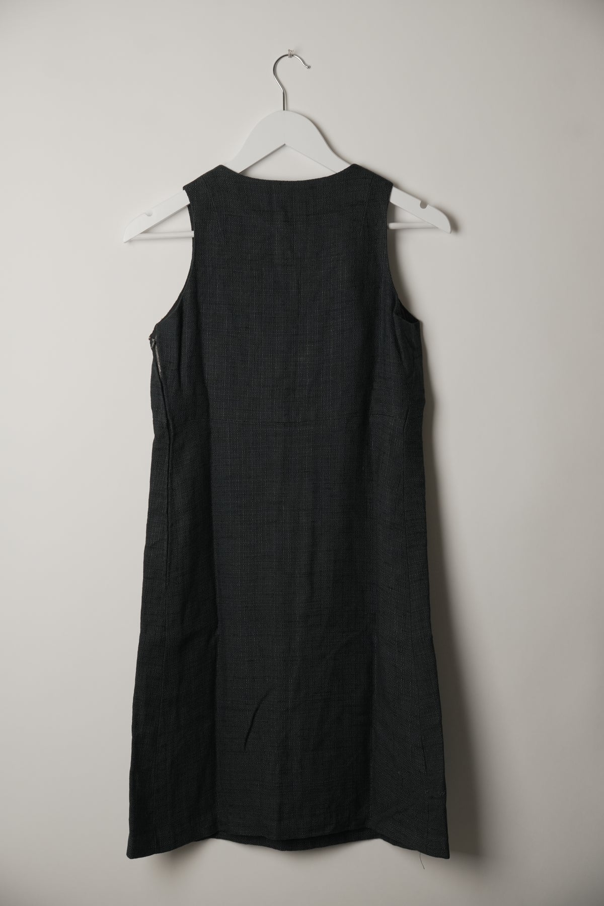 Christian Dior Sleeveless Button Diamond Cutout Linen Blend Dress