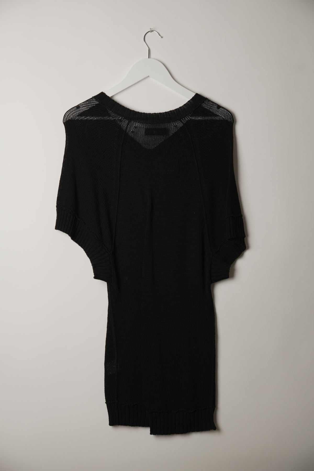 Y's Yohji Yamamoto Cotton V Neck Knit Short Sleeve Dress