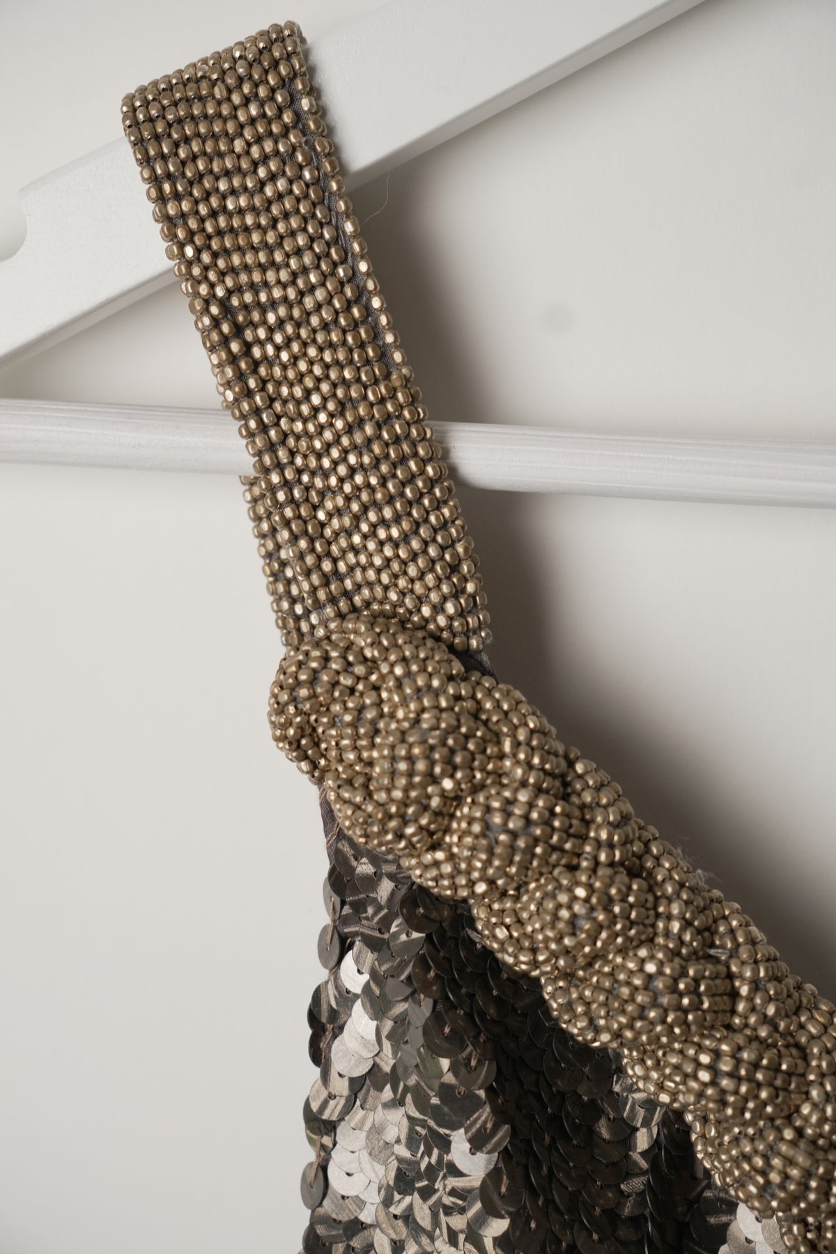 Dries Van Noten Sequin with Gold Beaded Halterneck Dress