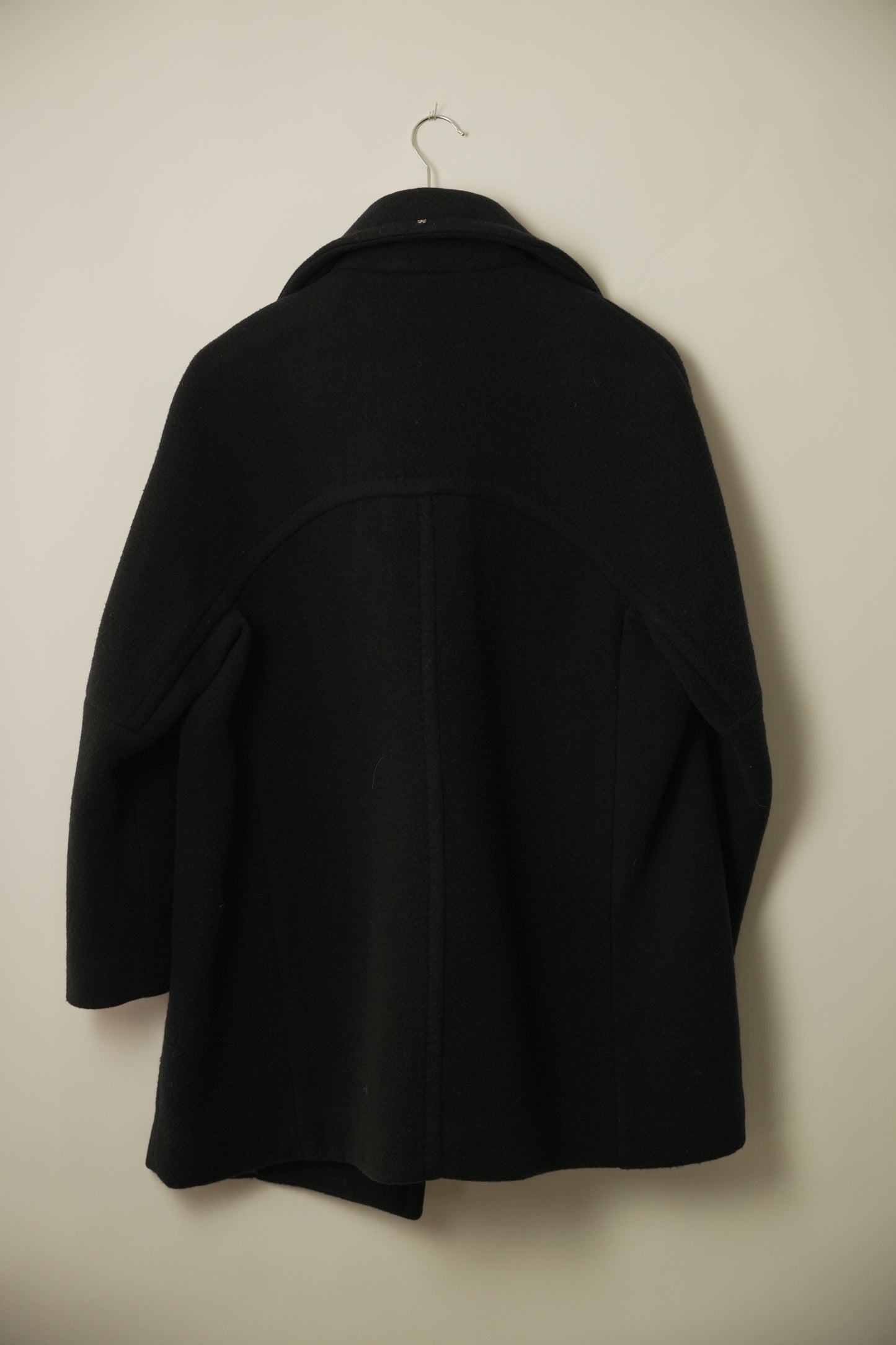 Sportmax Top Button Wool Chester Coat w Large Lapel