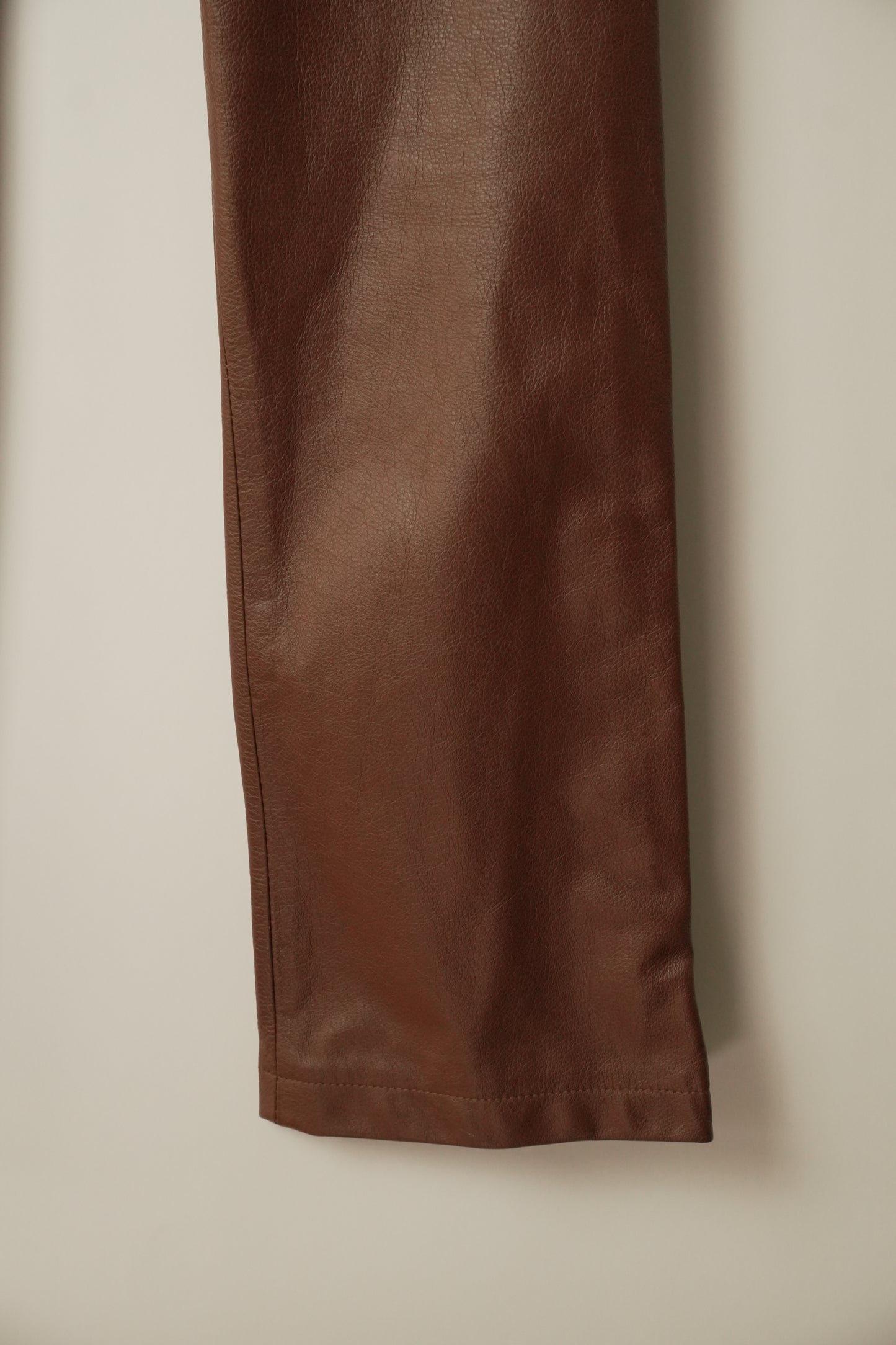 Gucci Brown Leather Pants w Quilted Pockets and Zipper