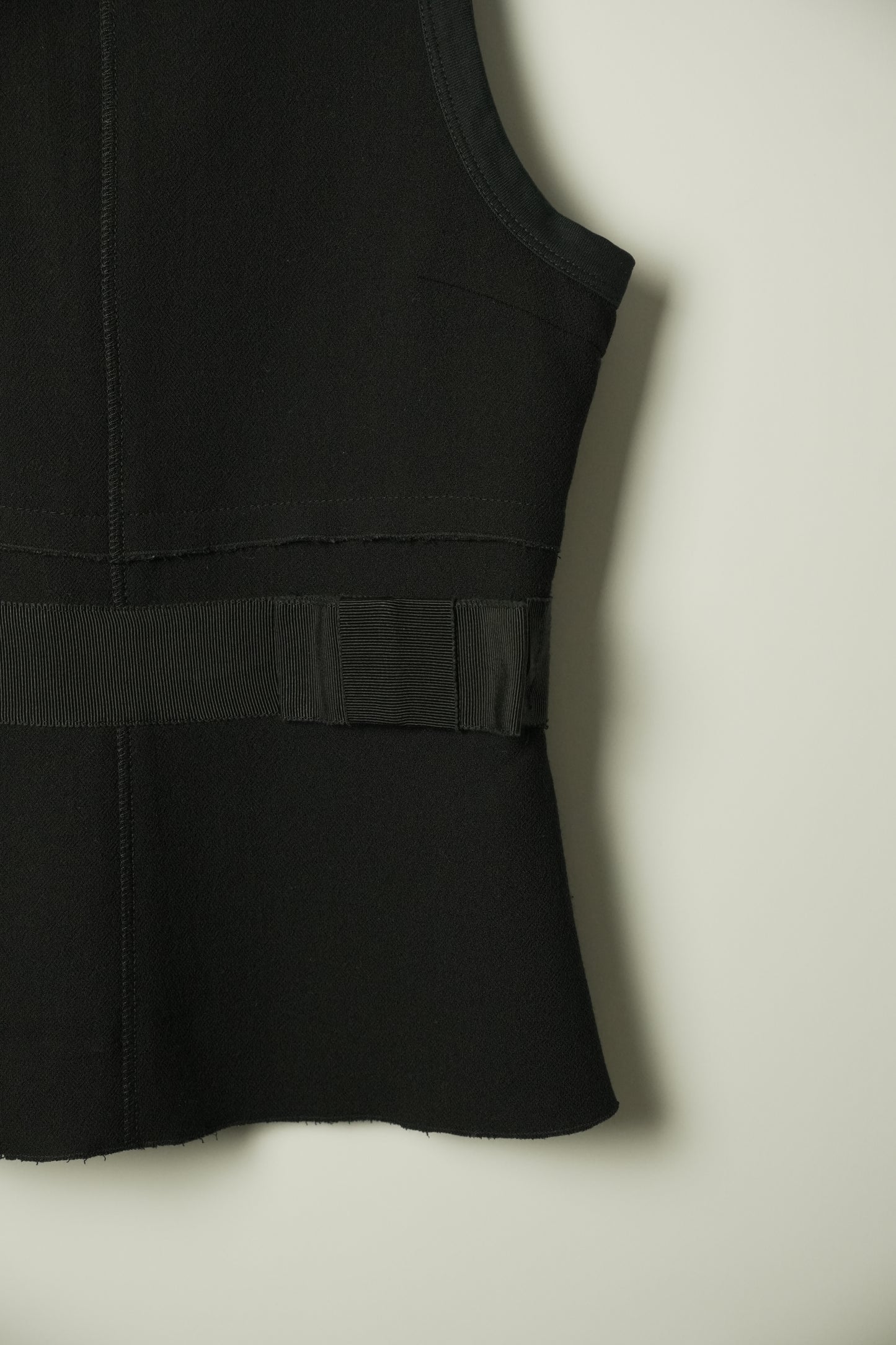 Prada Ribbed Hem Tank Top w Ribbon Waist