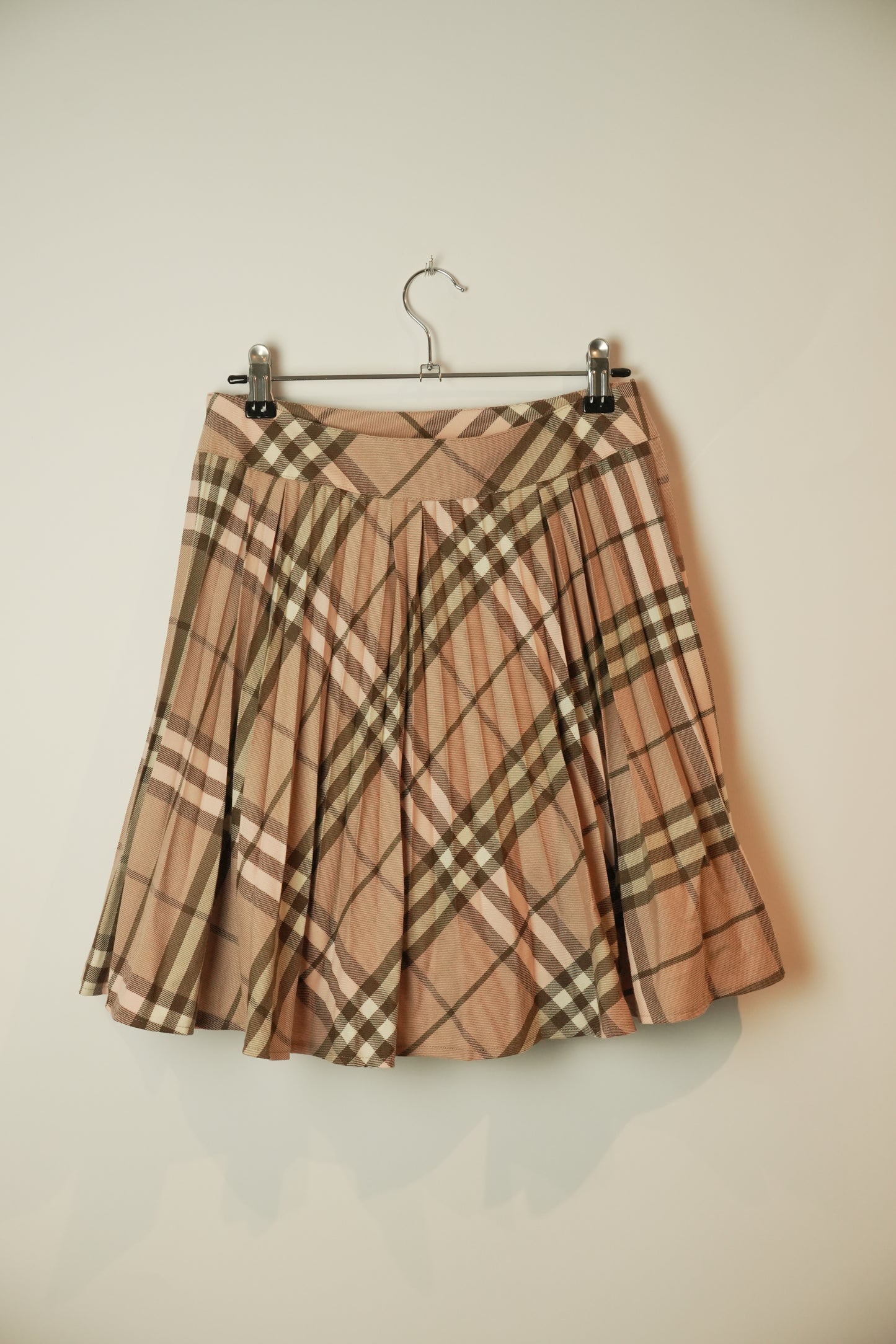 Burberry Blue Label Pink Checkered Pleat Skirt AW2009