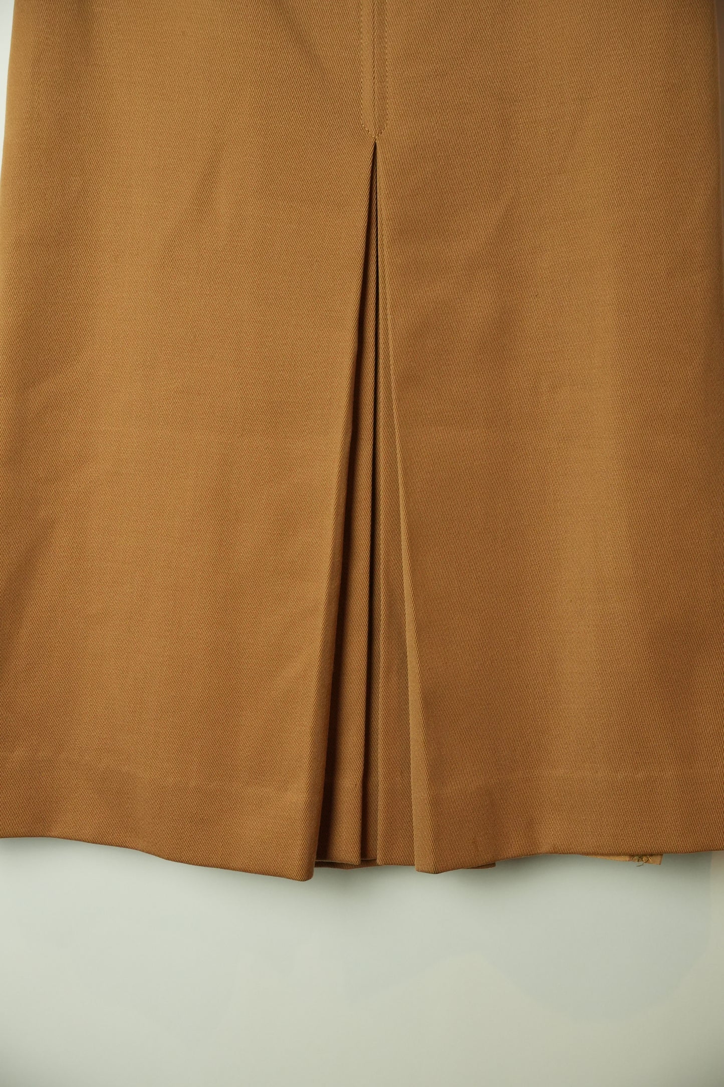 Celine Beige Chain Pleated Front Wool Skirt