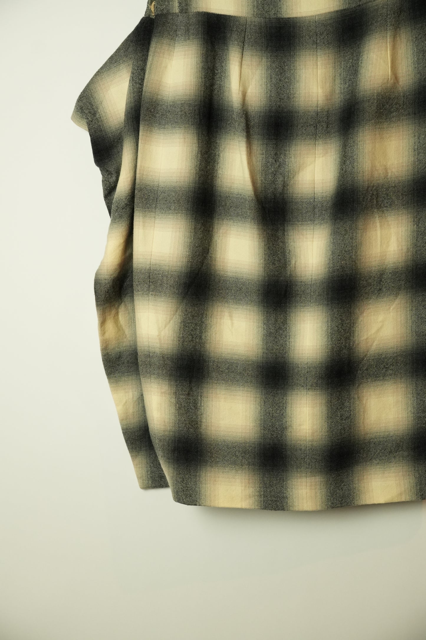 Gucci Wool Checkered Grey Pencil Wrap Skirt 2013