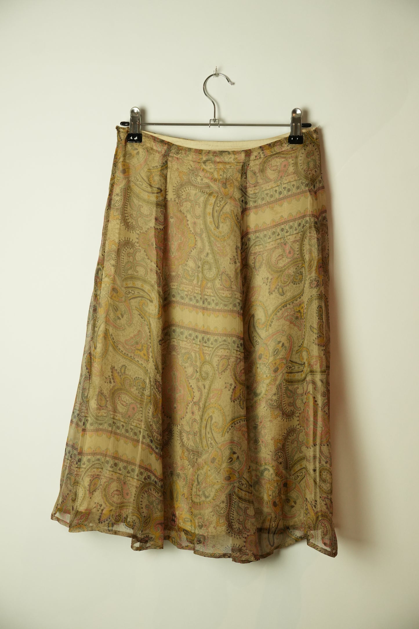 Dries Van Noten Paisley Brown Chiffon Skirt