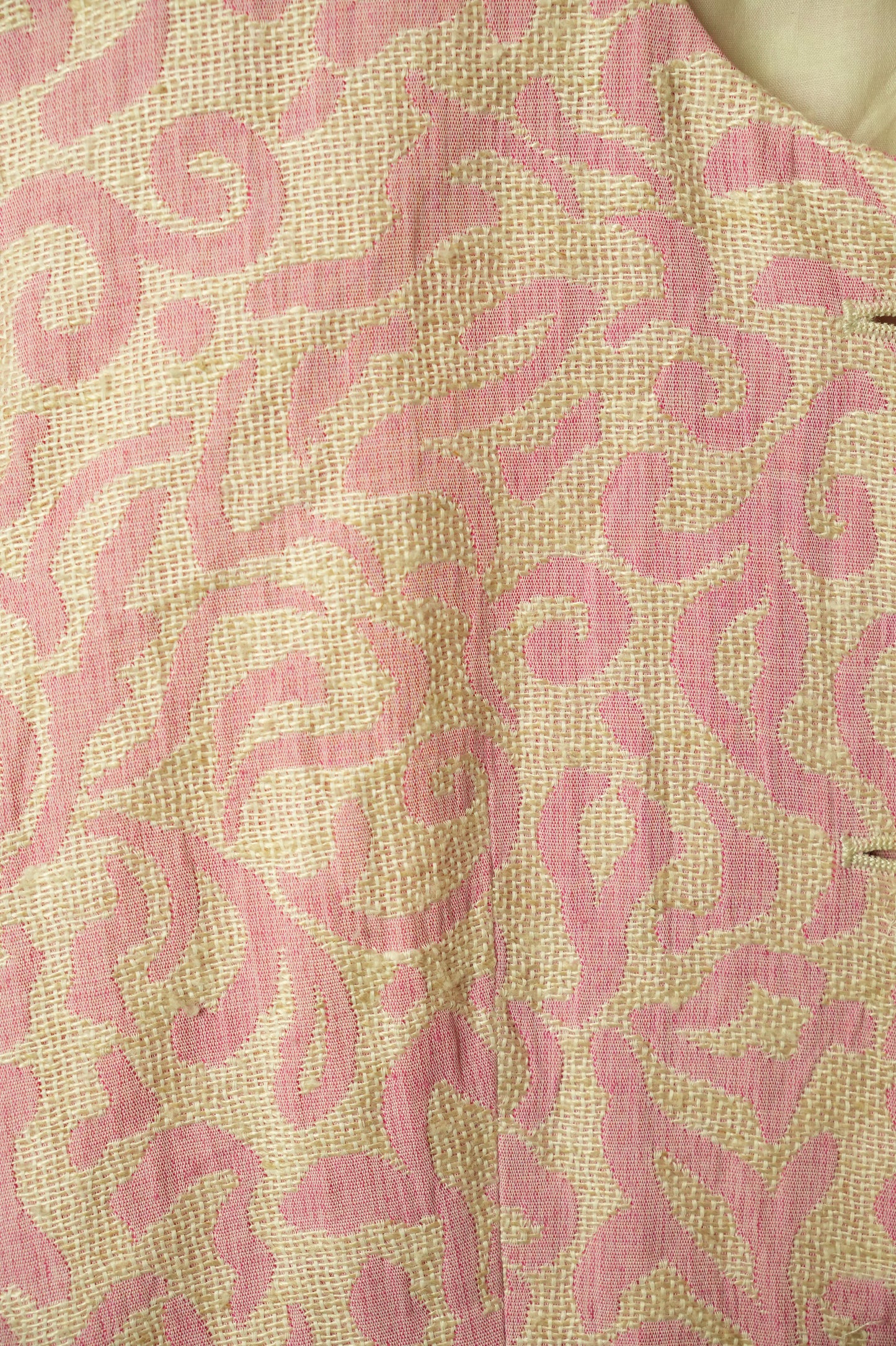 Christian Dior Pink White Paisley Scoop Neck Collarless Blazer