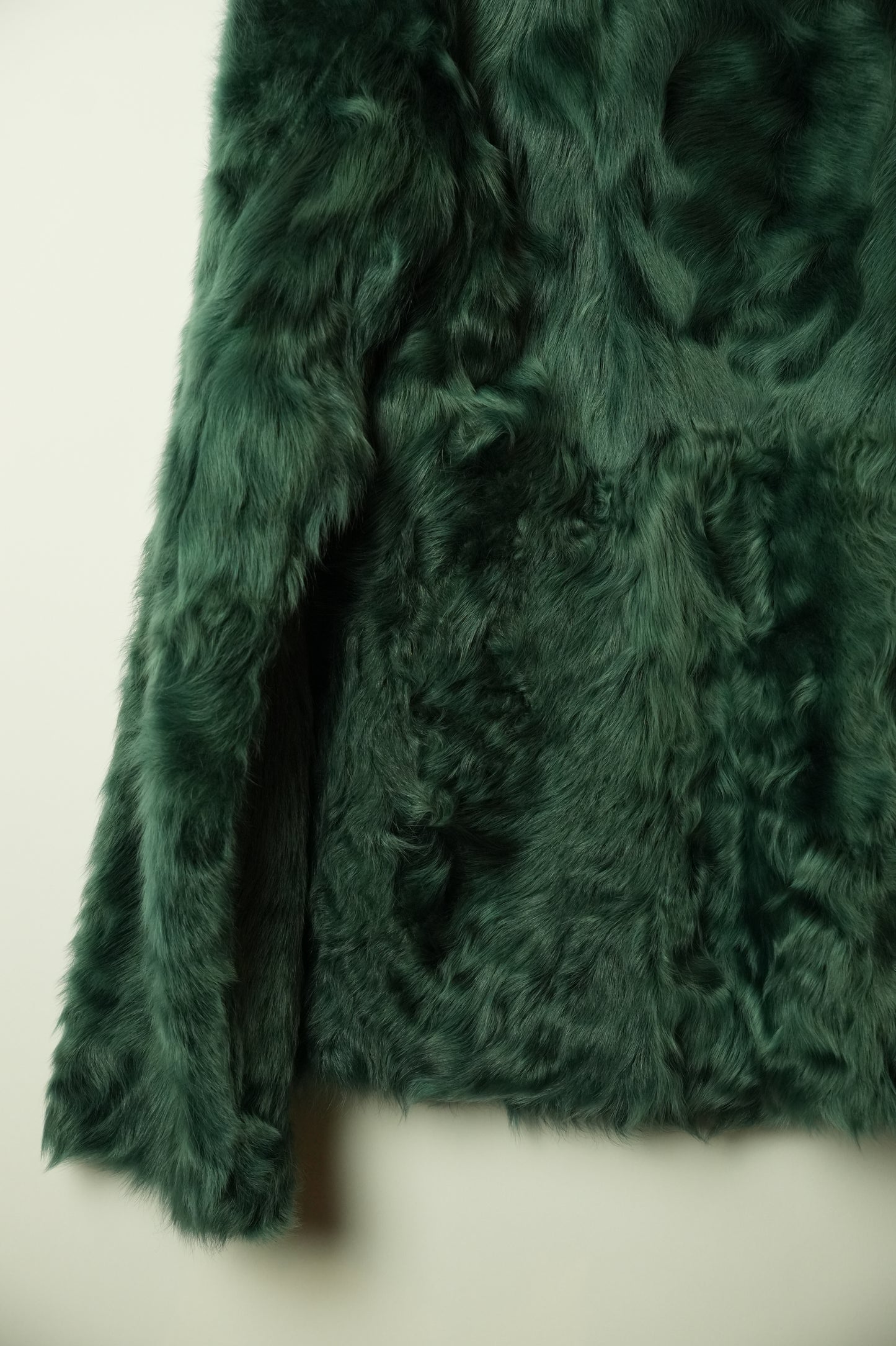 Loritti Green Lamb Leather Fur Jacket