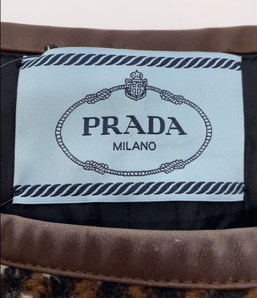 Prada Tweed Leather Trim Sless Dress
