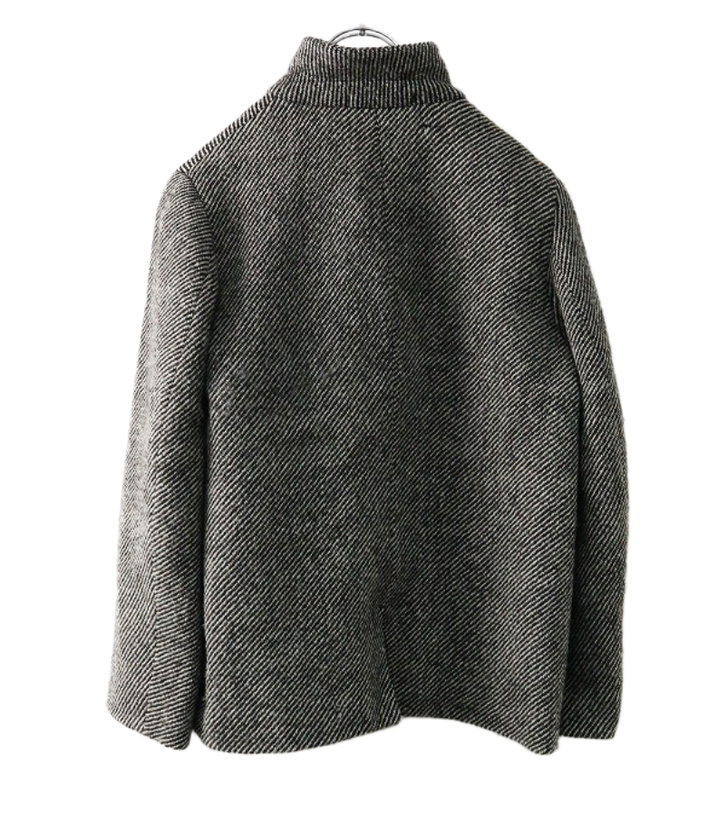 YOHJI YAMAMOTO+NOIR Wool Twill Stand Collar Jacket