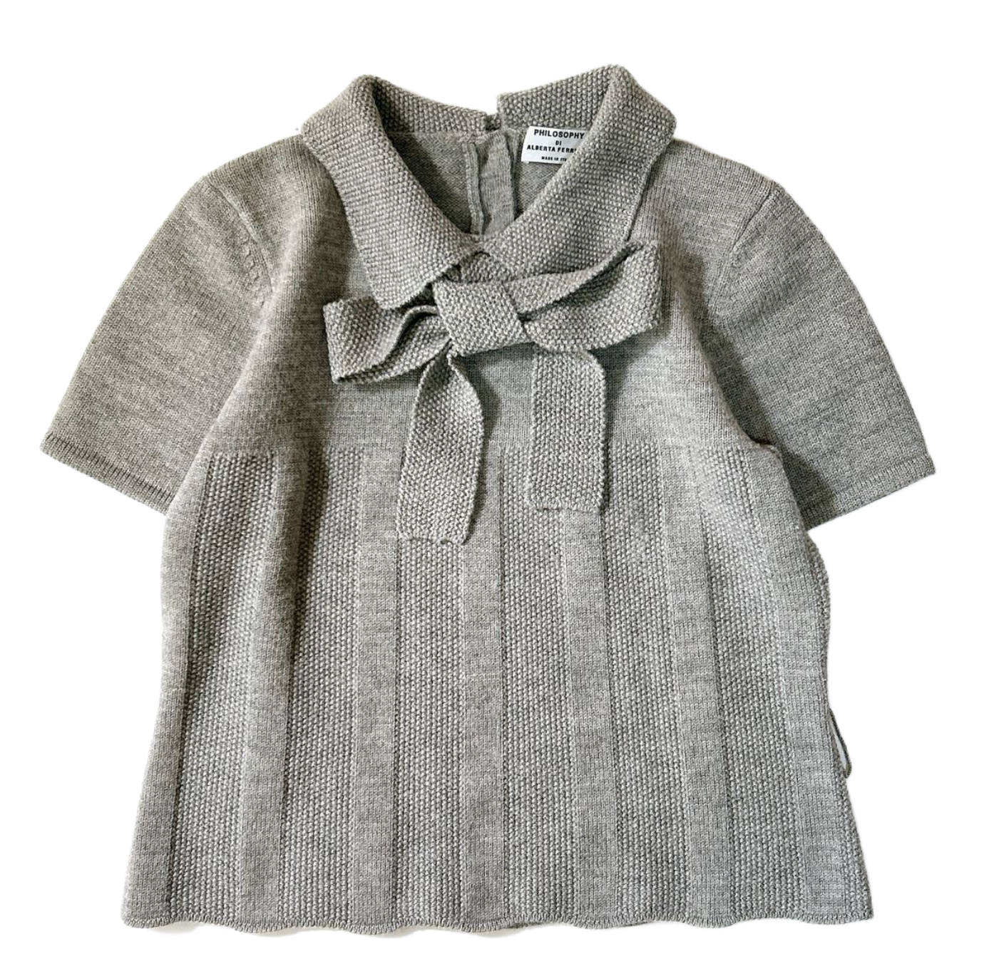 Alberta Ferretti SS Grey knit w bow