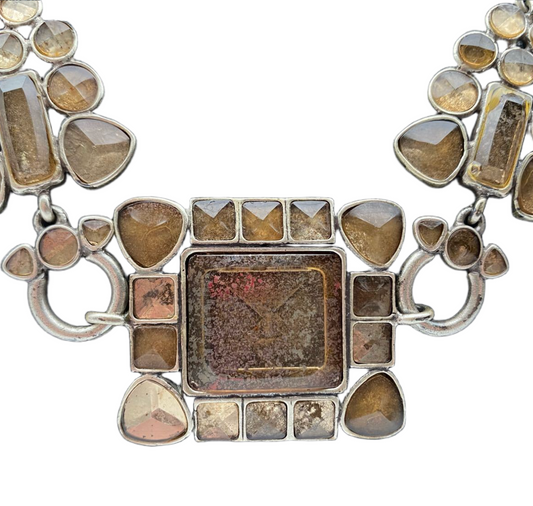 Yves saint laurent necklace choker with coloured stones / belt