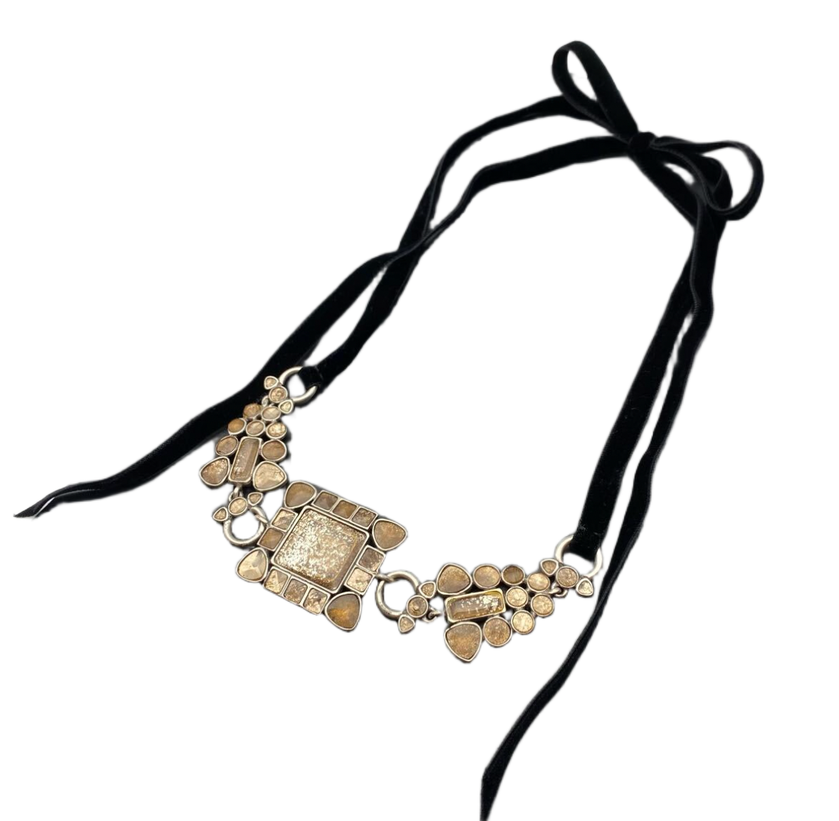 Yves saint laurent necklace choker with coloured stones / belt