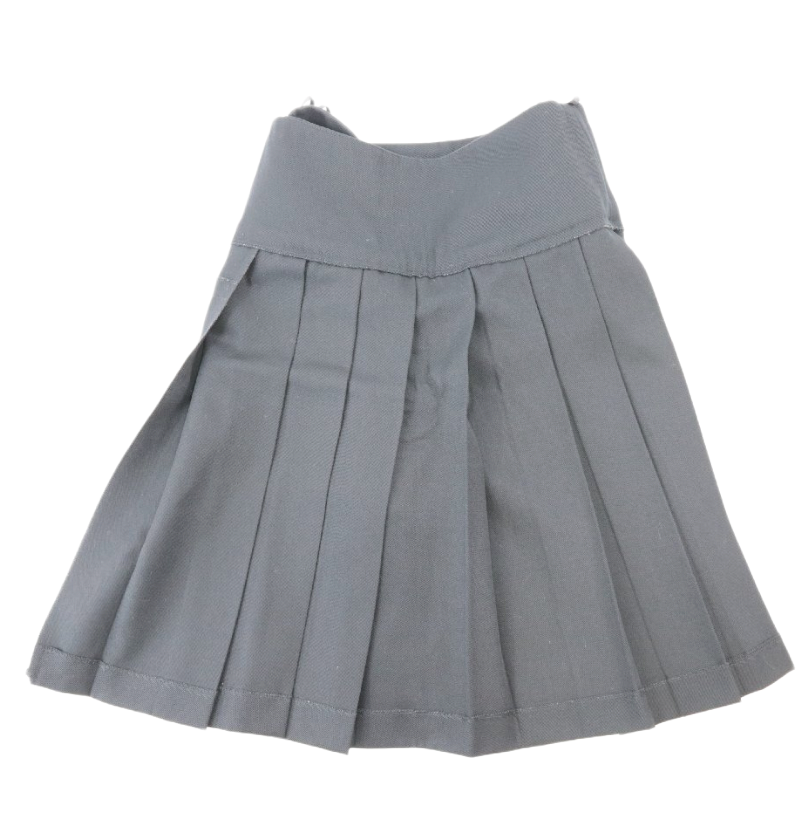 COMME des GARCONS Black Pleated Skirt Wool w Double Buckle Sz S