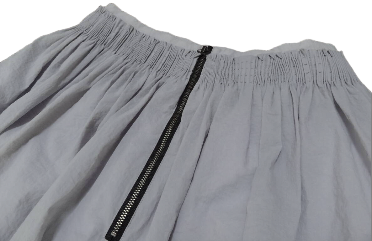 Lanvin en bleu grey balloon skirt w shirred waist