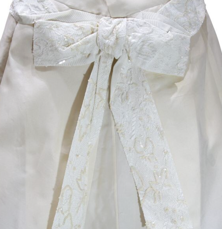 Gianfranco Ferre Sequin Lace Ribbon Asymmetrical Voluminous Skirt Long