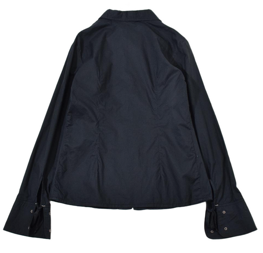 Marithe Francois Girbaud safety pin lace-up design shirt