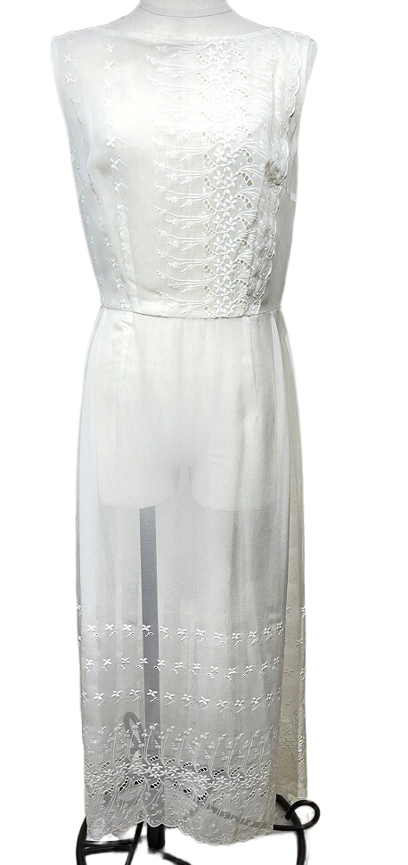 Robe de Chambre Comme des Garcons Sless Lace Embroidery Sheer Dress AD1998