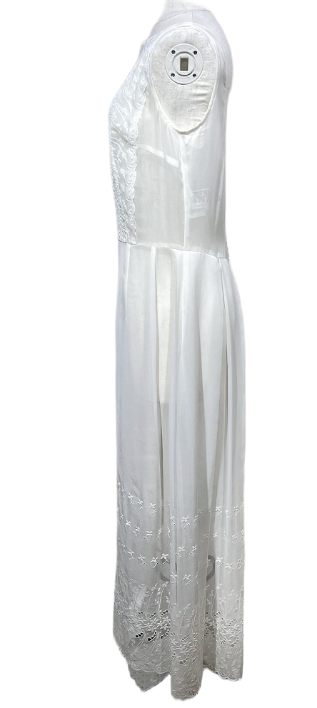 Robe de Chambre Comme des Garcons Sless Lace Embroidery Sheer Dress AD1998