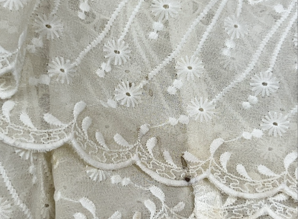 Robe de Chambre Comme des Garcons Sless Lace Embroidery Sheer Dress AD1998