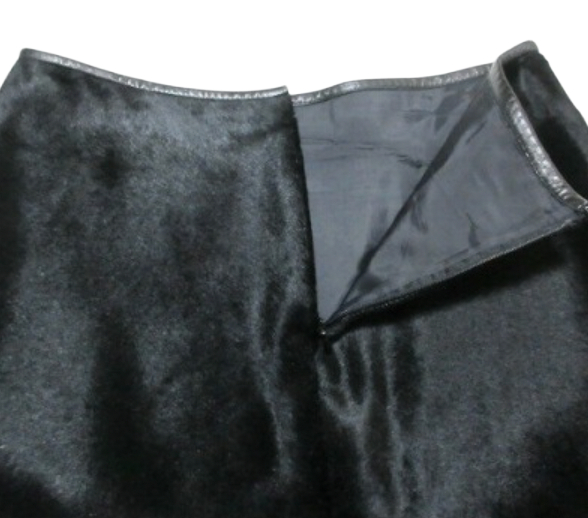 Donna Karan DKNY Signature Pony Fure Leather A Line Midi Skirt