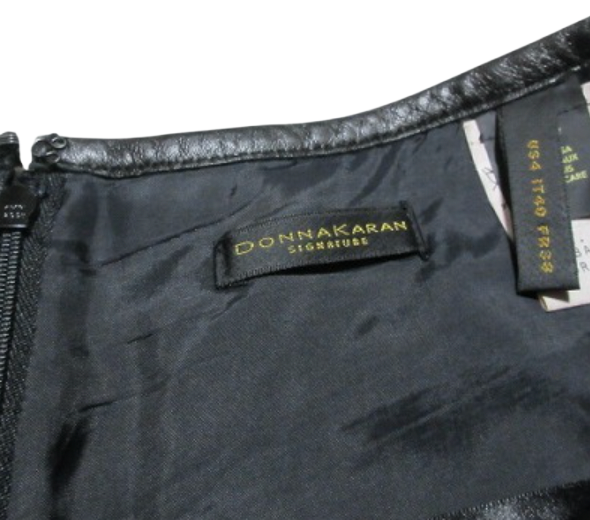 Donna Karan DKNY Signature Pony Fure Leather A Line Midi Skirt