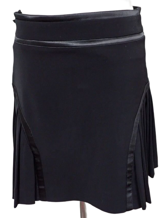 Versace Jeans Couture Black Mini Pleated Skirt w Buckle