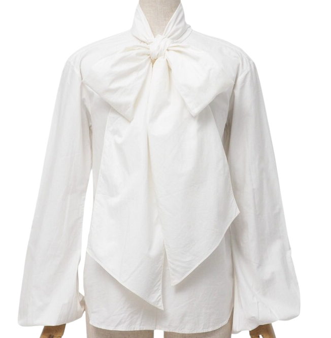 Ralph Lauren Cotton Pussy Bowtie Blouse