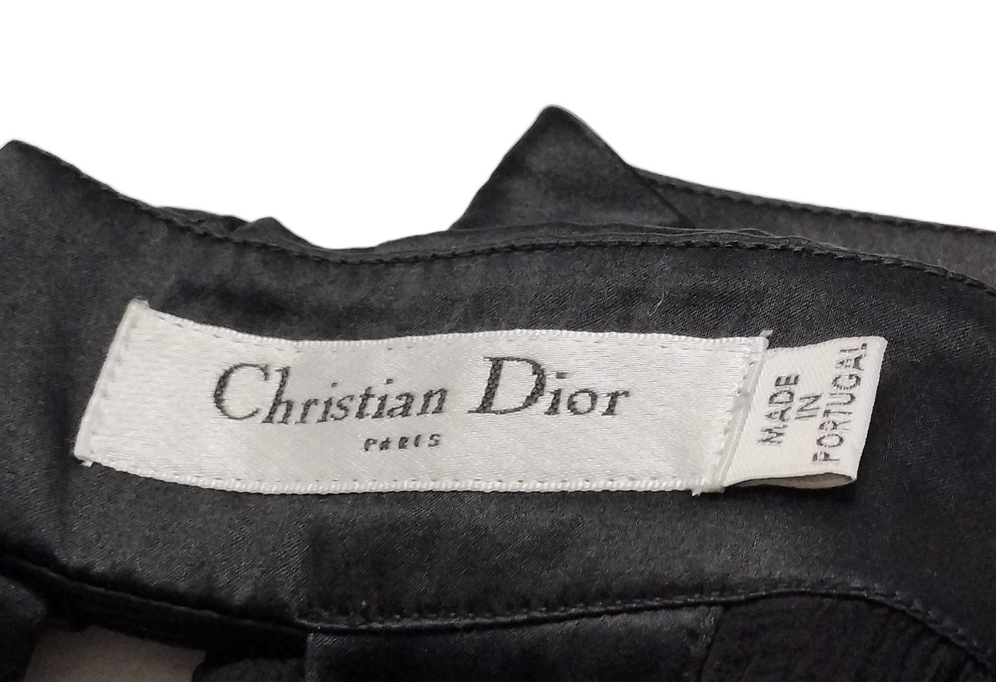 Christian Dior Shirt See-through Open Back Black Ribbon Blouse