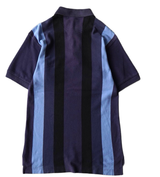 Yves Saint Laurent logo Logo striped SS polo shirt Worn blue Size L