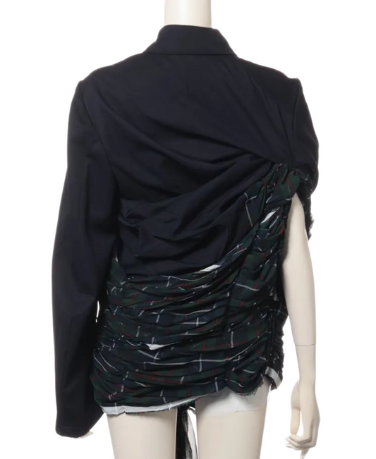 Comme des Garcons 06SS Blazer Tartan Ruched Dress Sz L