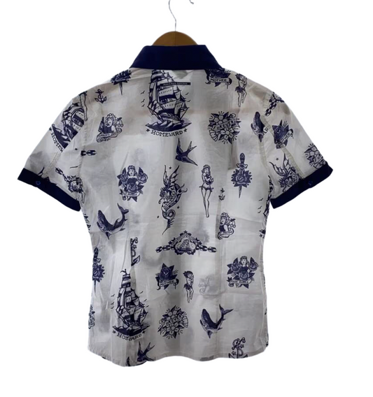 Jean Paul Gaultier BNWT Tattoo Motif Button Down SS Shirt