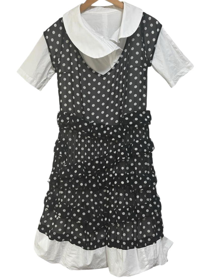 Comme Des Garcons SS Polka Dot Lace Ruffle Dress