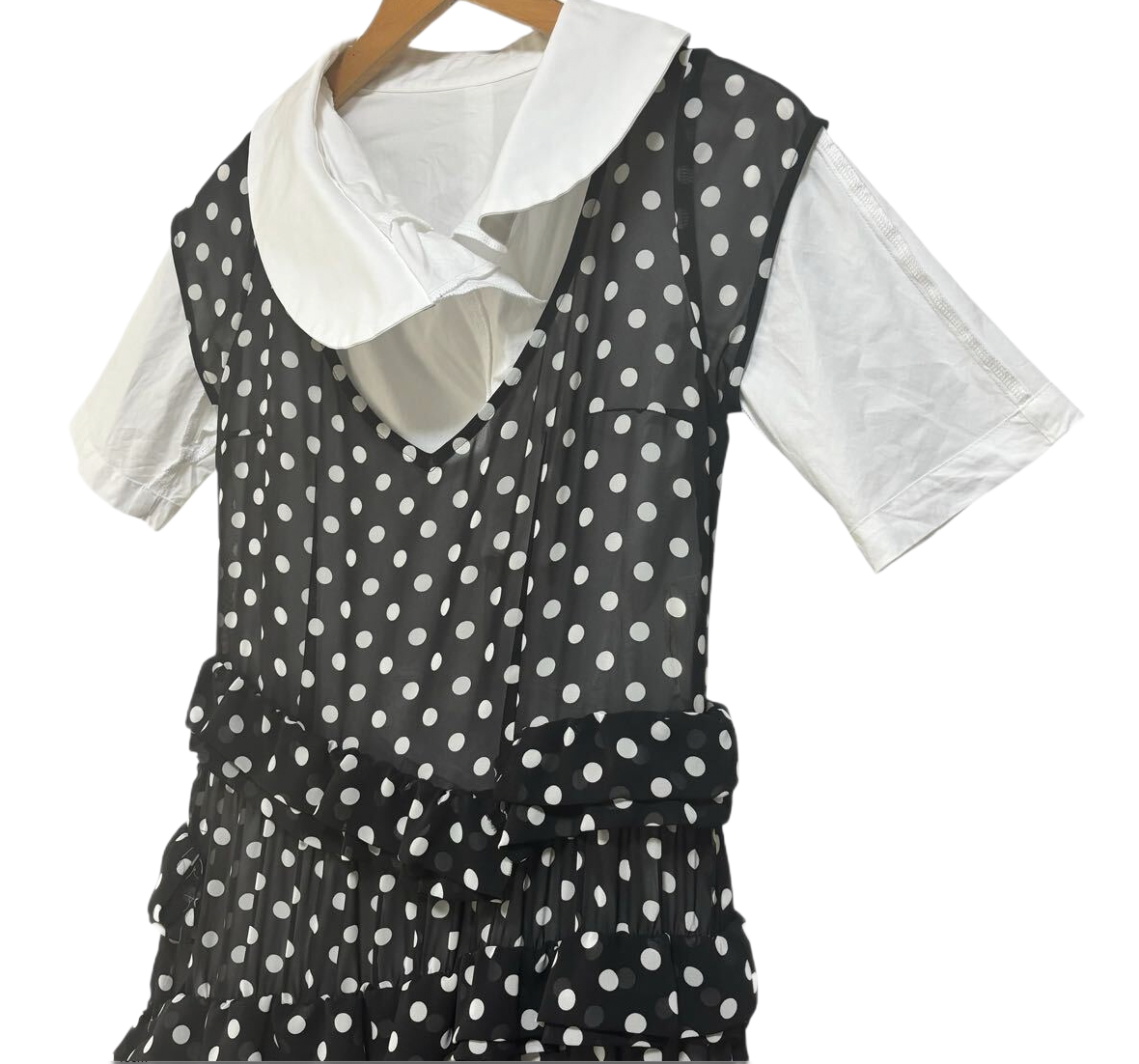 Comme Des Garcons SS Polka Dot Lace Ruffle Dress