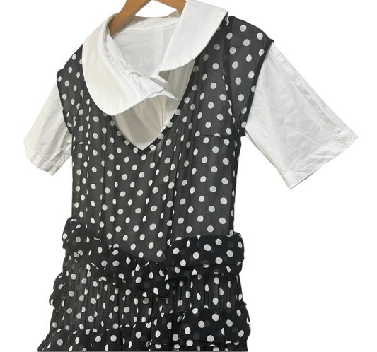 Comme Des Garcons SS Polka Dot Lace Ruffle Dress