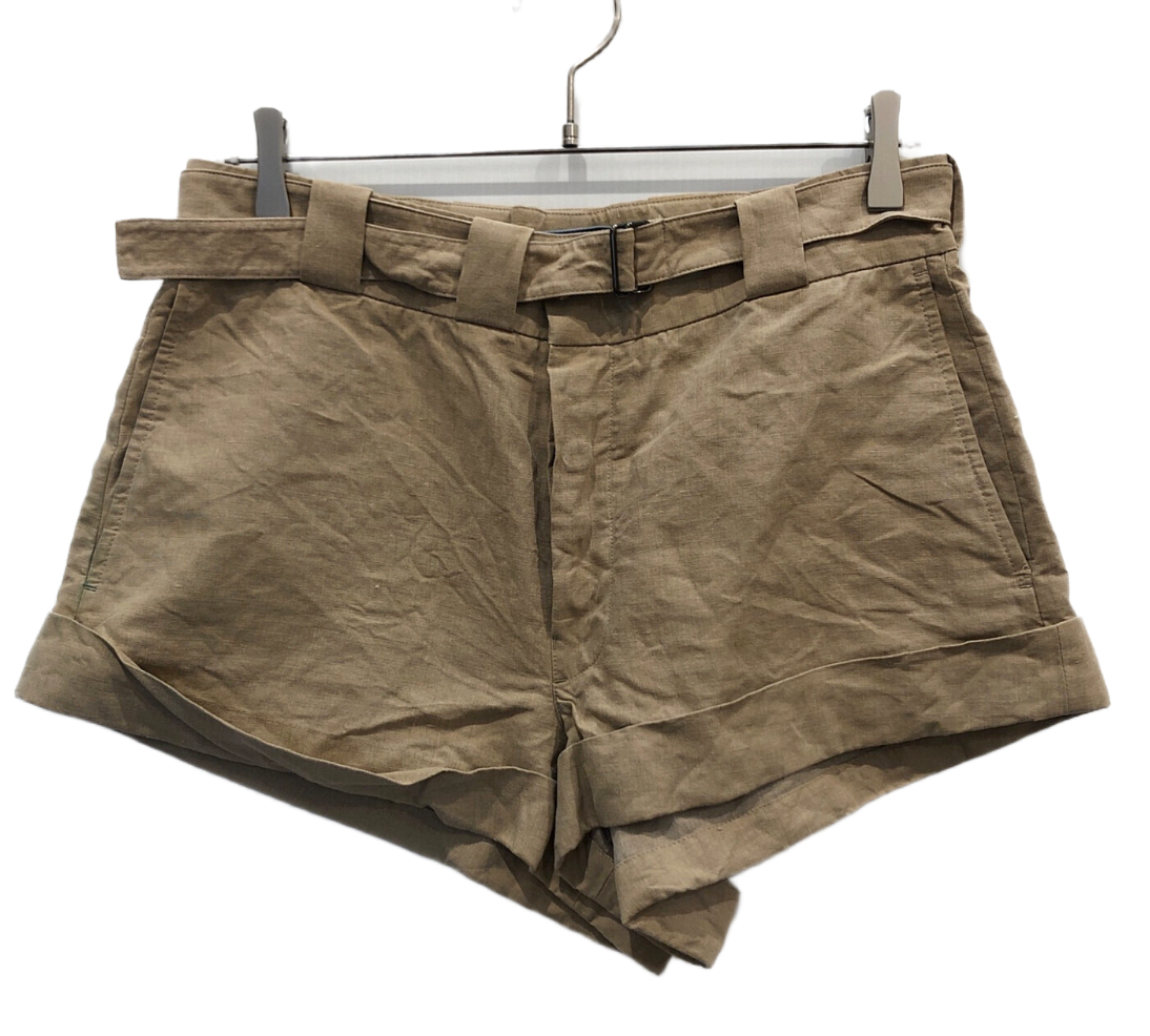 Prada Linen Wide Leg Mini Shorts