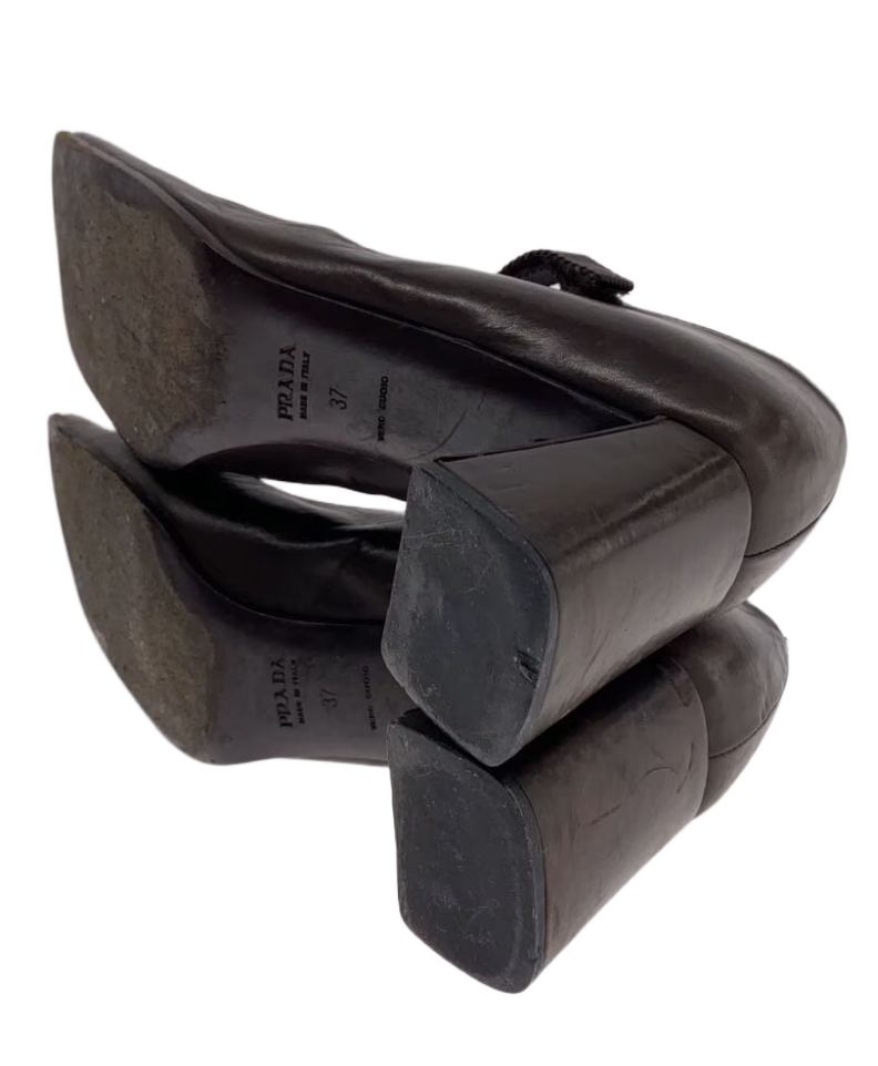 Prada Mary Jane Shoes Brown w Velcro Strap