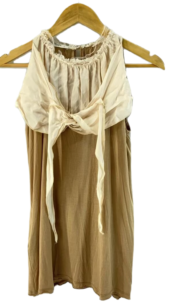 Prada Wool Bow Front Sless Peplum Top