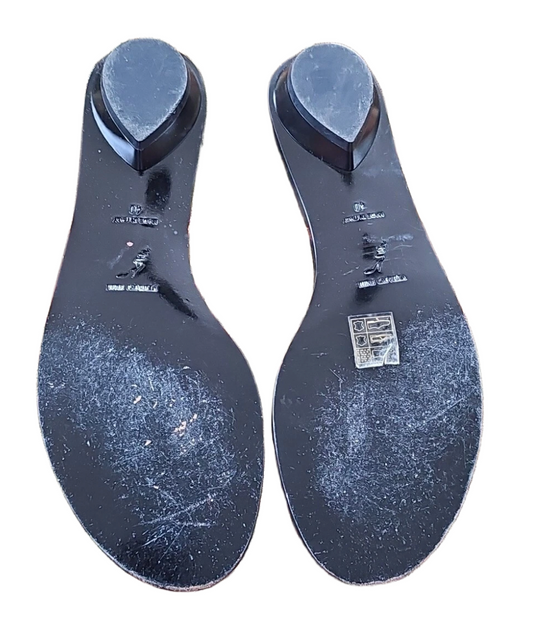 Rene Caovilla Orange Suede Flat Sandals