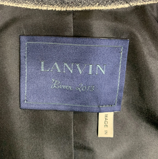 Lanvin Jacket Vest w Grey Frayed Edge Cap Sleeve