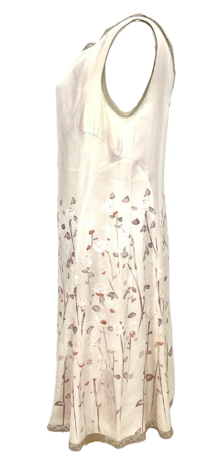 Anna Molinari Silk Floral Sless Mini Dress Sz S