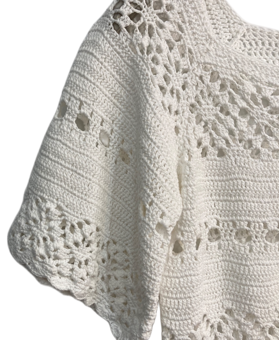 Zimmermann Crochet Knit White SS Top Sz 1