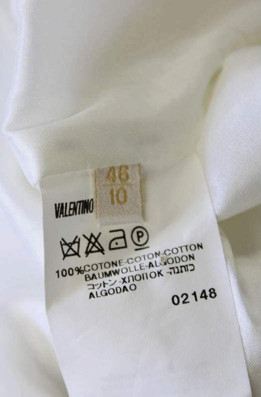 Valentino Roma Womens Hook Closure Straight Leg Cropped Jacket Set White Size 8