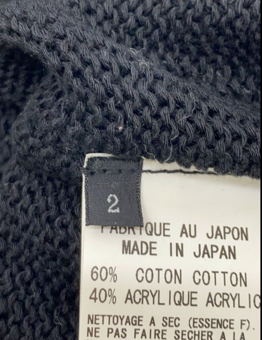 Y's Yohji Yamamoto Cotton V Neck Knit SS Dress