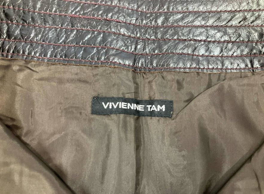 Vivienne Tam Dark Brown Sheepskin Leather Skirt Size 1