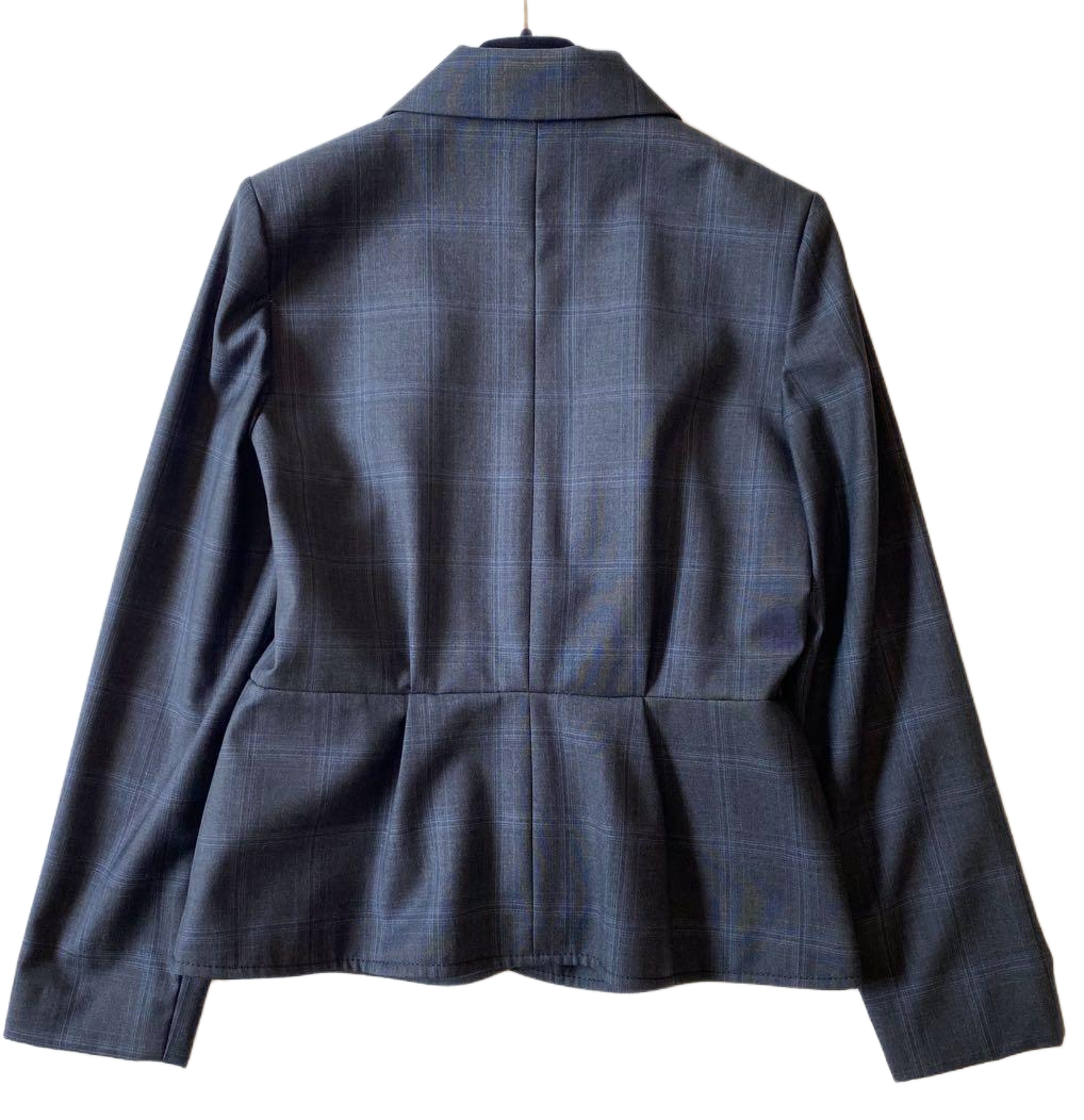 Kenzo Corset Peplum Checkered Blazer