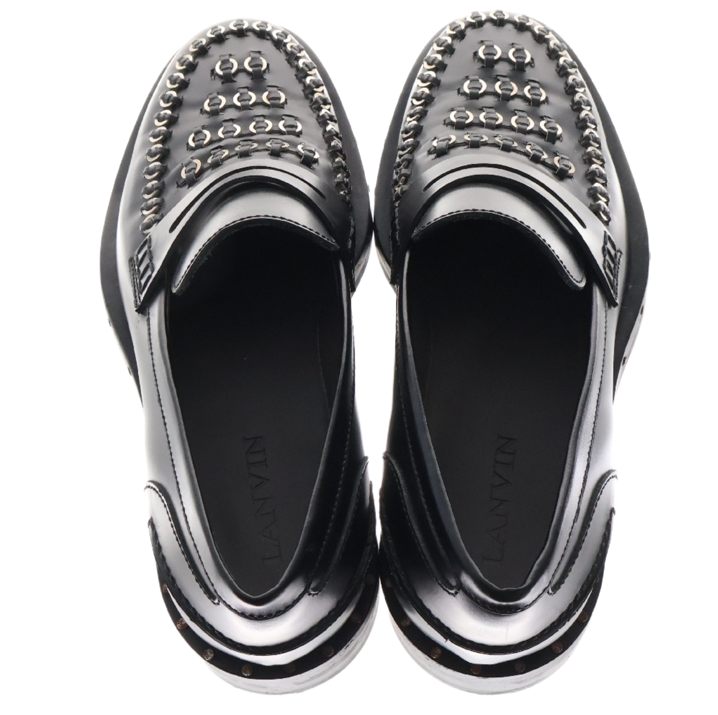 Lanvin Piercing Black Loafers Mens Sz 8